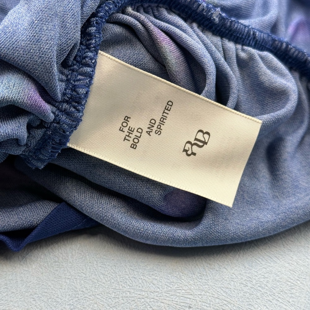 🆕 RAT & BOA 🧿 NWOT Volana Blue and Purple Floral Printed Cowl Neck Mini, Sz XS - Picture 16 of 17